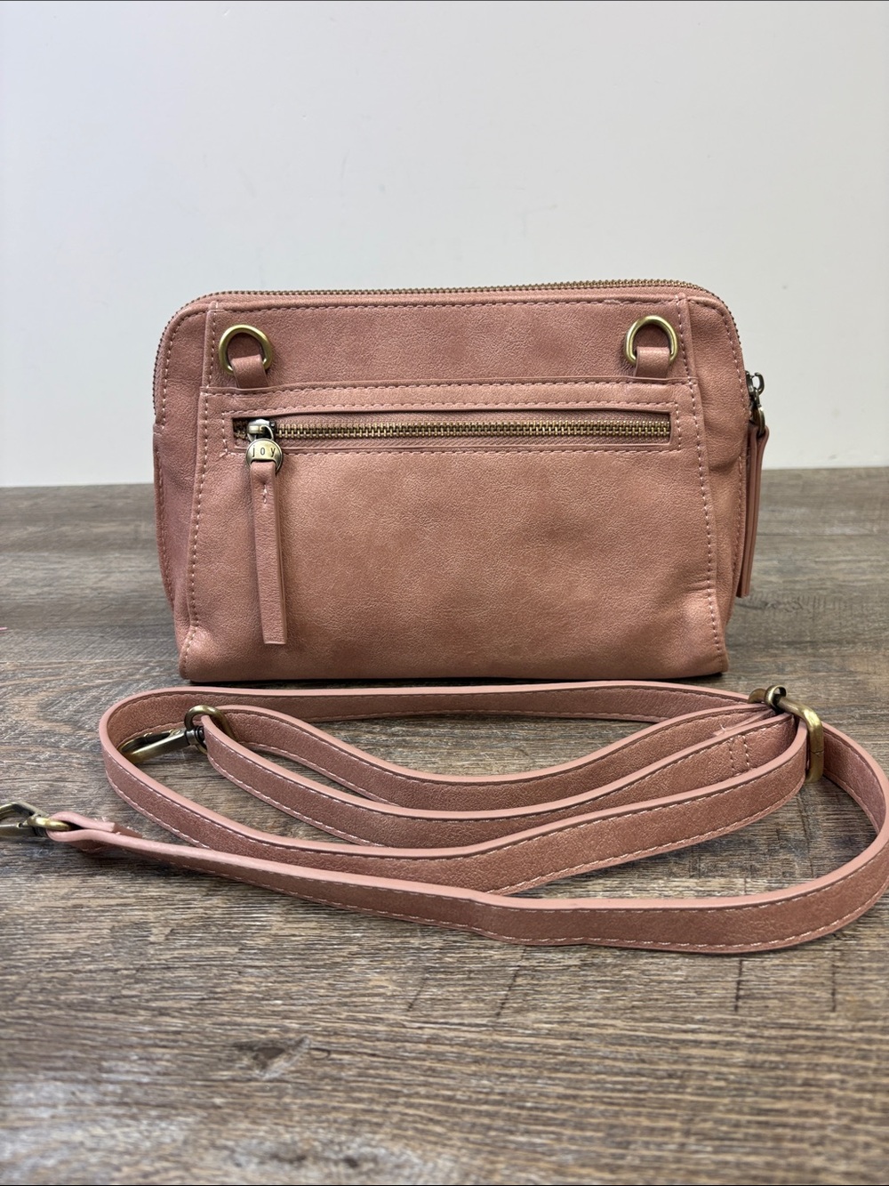 Joy Susan Dusty Rose Convertible Crossbody Organizer Bag Like New